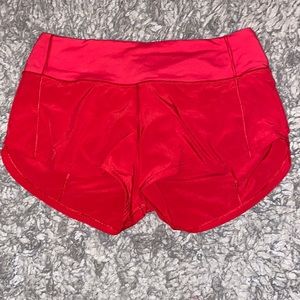 Lululemon Dark Red Speed Up Low-Rise Lined Short 2.5”